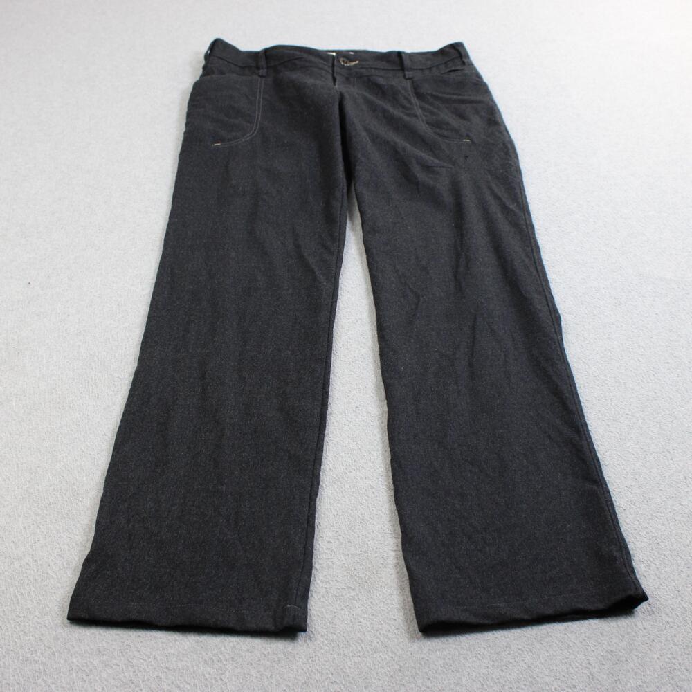 Ibex Wool Pants Women 8 Gray Straight Stretch Casual Travel Outdoor Holes READ